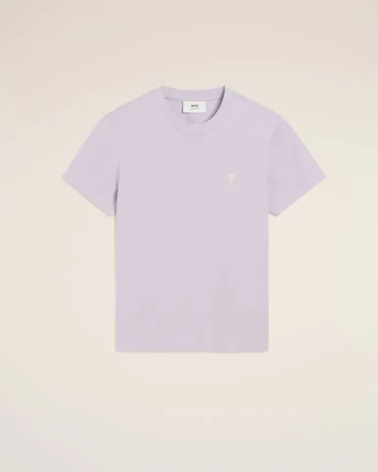 Ami Paris Purple Cotton Ami de Coeur T-Shirt LILAC Cheap