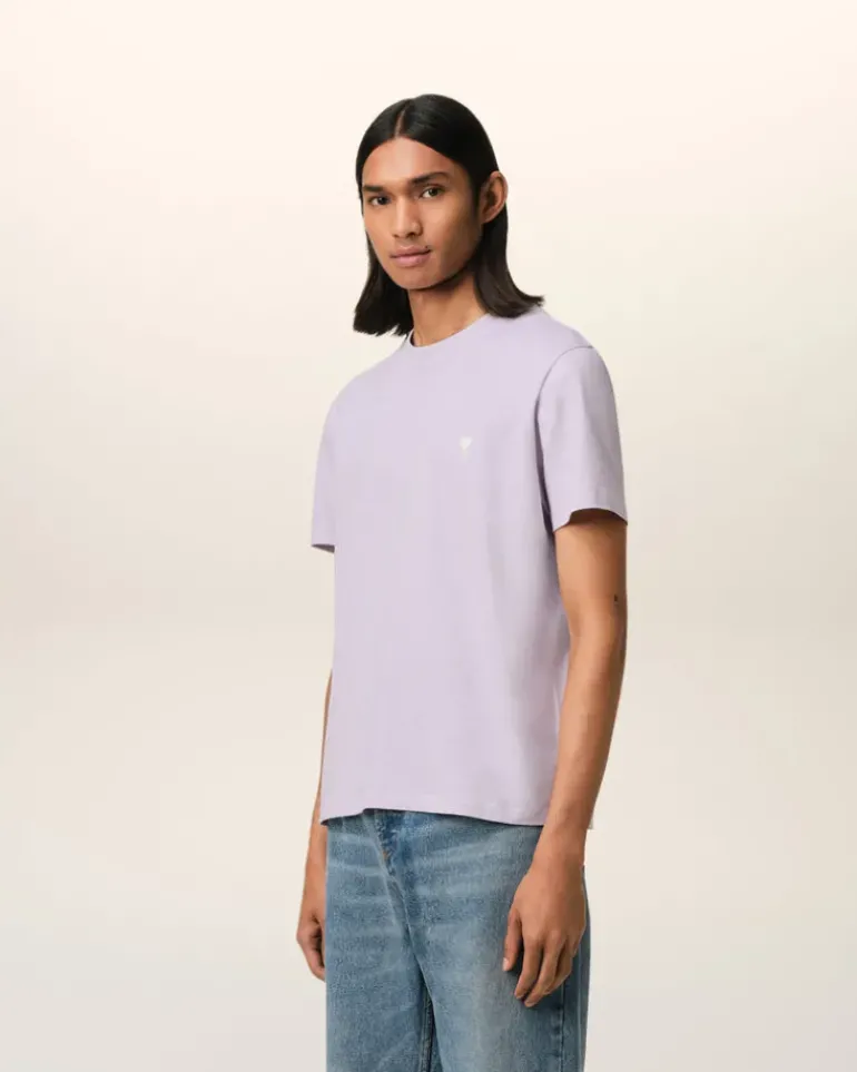 Ami Paris Purple Cotton Ami de Coeur T-Shirt LILAC Cheap
