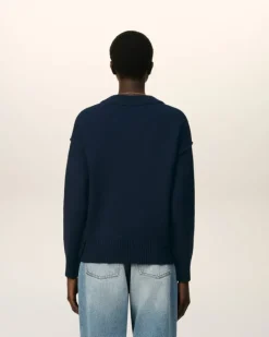 Ami Paris Red Ami de Coeur Cardigan NIGHT BLUE/RED Fashion