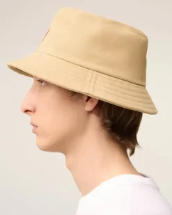 Ami Paris Red Ami de Coeur Embroidery Bucket Hat SAND Best Sale