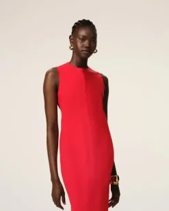 Ami Paris Red Long Straight Dress POPPY Store