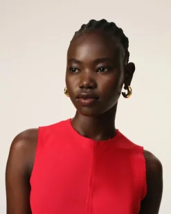 Ami Paris Red Long Straight Dress POPPY Store