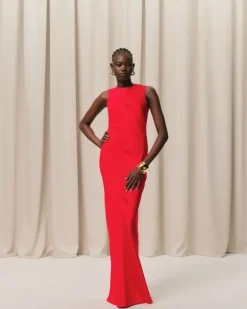 Ami Paris Red Long Straight Dress POPPY Store