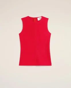Ami Paris Red Sleeveless Top POPPY Best