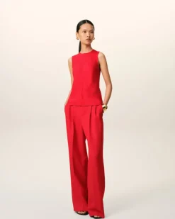 Ami Paris Red Sleeveless Top POPPY Best