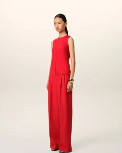 Ami Paris Red Sleeveless Top POPPY Best