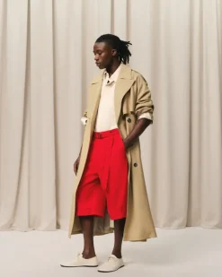 Ami Paris Red Wool Cargo Bermuda Short POPPY Outlet