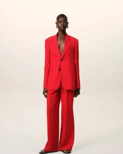 Ami Paris Red Wool Semi-Lined Jacket POPPY Fashion