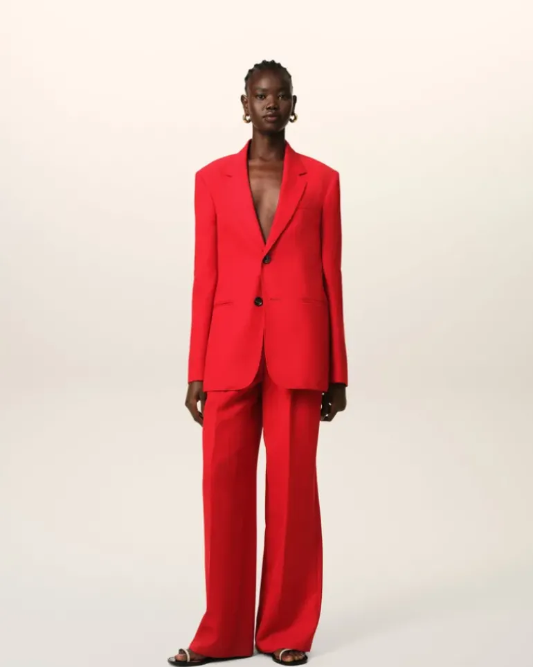 Ami Paris Red Wool Semi-Lined Jacket POPPY Fashion