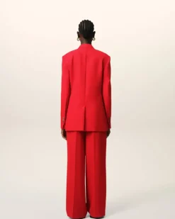 Ami Paris Red Wool Semi-Lined Jacket POPPY Fashion