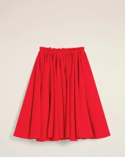 Ami Paris Red Wool Skirt With Godets POPPY Cheap