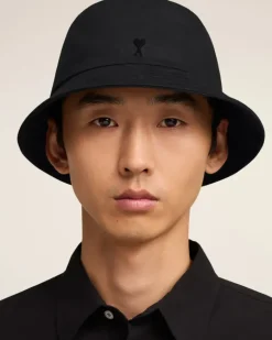 Ami Paris Reversible Ami de Coeur Bucket Hat BLACK New
