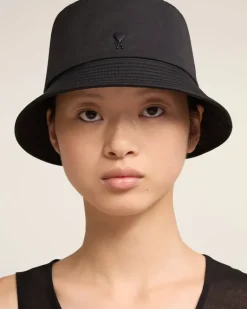 Ami Paris Reversible Ami de Coeur Bucket Hat BLACK New