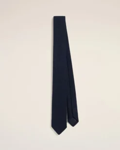 Ami Paris Silk Grenadine Tie NAVY BLUE Shop
