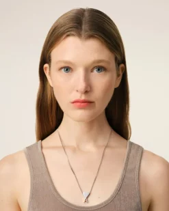 Ami Paris Brass Ami de Coeur Pendant Necklace SILVER Cheap