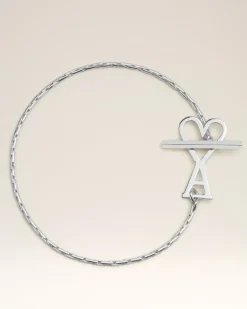 Ami Paris Brass Ami de Coeur Chain Bracelet SILVER Best Sale