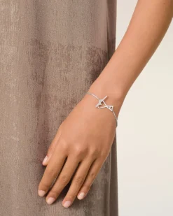 Ami Paris Brass Ami de Coeur Chain Bracelet SILVER Best Sale
