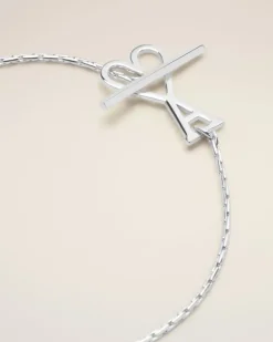 Ami Paris Brass Ami de Coeur Chain Bracelet SILVER Best Sale