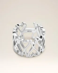 Ami Paris Brass Ami de Coeur Ring SILVER Outlet