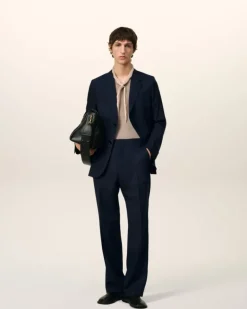 Ami Paris Straight Fit Trousers NAVY BLUE Outlet