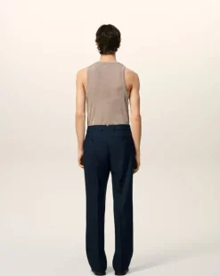 Ami Paris Straight Fit Trousers NAVY BLUE Outlet