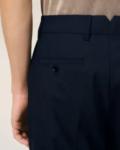 Ami Paris Straight Fit Trousers NAVY BLUE Outlet