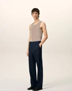 Ami Paris Straight Fit Trousers NAVY BLUE Outlet
