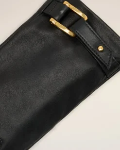 Ami Paris Strap Detail Gloves BLACK Clearance