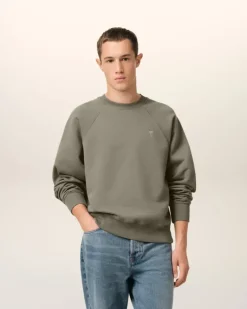 Ami Paris Taupe Cotton Tonal Ami de Coeur Sweatshirt SMOKE GREY Online