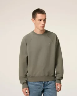 Ami Paris Taupe Cotton Tonal Ami de Coeur Sweatshirt SMOKE GREY Online