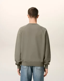 Ami Paris Taupe Cotton Tonal Ami de Coeur Sweatshirt SMOKE GREY Online