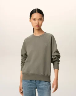 Ami Paris Taupe Cotton Tonal Ami de Coeur Sweatshirt SMOKE GREY Online