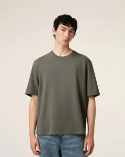 Ami Paris Taupe Cotton Tonal Ami de Coeur T-Shirt SMOKE GREY Best