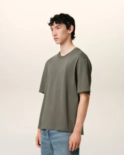 Ami Paris Taupe Cotton Tonal Ami de Coeur T-Shirt SMOKE GREY Best