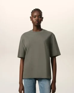 Ami Paris Taupe Cotton Tonal Ami de Coeur T-Shirt SMOKE GREY Best