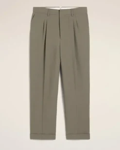 Ami Paris Taupe Wool Carrot Fit Trousers SMOKE GREY Cheap