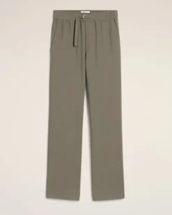Ami Paris Taupe Wool Straight Fit Elasticated Trousers SMOKE GREY Flash Sale