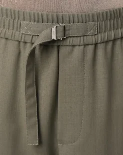 Ami Paris Taupe Wool Straight Fit Elasticated Trousers SMOKE GREY Flash Sale