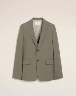 Ami Paris Taupe Wool Two Buttons Jacket SMOKE GREY Cheap