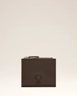 Ami Paris Voulez-Vous Folded Wallet DARK COFFEE Clearance