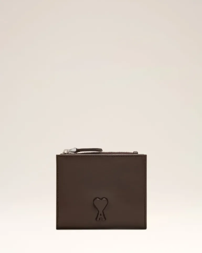 Ami Paris Voulez-Vous Folded Wallet DARK COFFEE Clearance