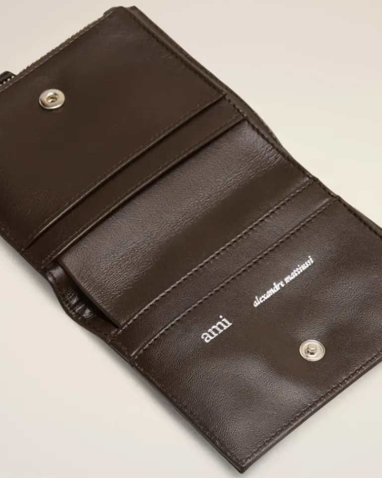 Ami Paris Voulez-Vous Folded Wallet DARK COFFEE Clearance