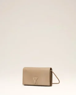 Ami Paris Voulez-Vous Wallet Strap LIGHT BEIGE Shop