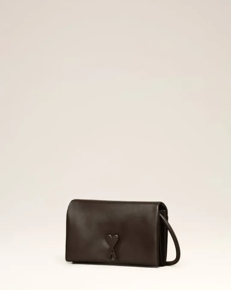 Ami Paris Voulez-Vous Wallet Strap DARK COFFEE Shop