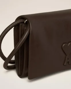 Ami Paris Voulez-Vous Wallet Strap DARK COFFEE Shop