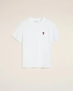 Ami Paris Cotton Ami de Coeur T-Shirt WHITE Flash Sale