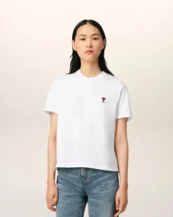 Ami Paris Cotton Ami de Coeur T-Shirt WHITE Flash Sale