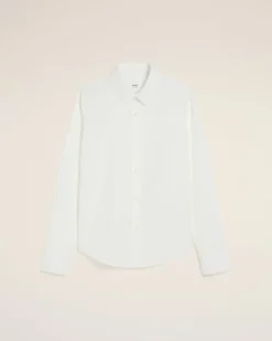 Ami Paris Cotton Ami de Coeur Classic Shirt WHITE Cheap