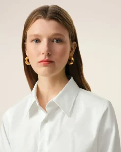 Ami Paris Cotton Ami de Coeur Classic Shirt WHITE Cheap