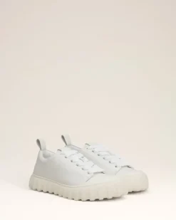 Ami Paris Leather Low Top Tempo Sneakers WHITE New